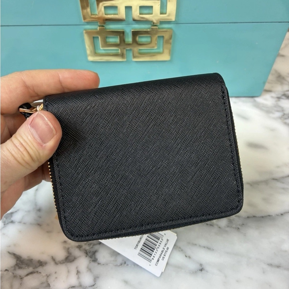 Tory Burch Black Saffiano Leather Emerson Bifold Wallet NWT - Picture 5 of 10